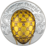 Peter Carl Fabergé Imperial Coromation Egg - pääsiäismuna - Mongolia 1000 Tugrik, 2024.v. 99,9%  hopearaha emaililla ja kultauksella. 2 unssi 