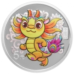 Year of the Dragon  China 5 Yuan 2024 99,9% silver coin in colour, 15 g