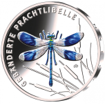 "Wonderland of insects" -Banded demoiselle. Germany 5€ 2023 commemorative coin
