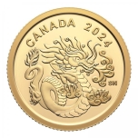 "Lohikäärmen vuosi 2024  - Kanada  8$ 2024.v. 99,99% kultaraha 1,58 g