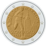 Slovakia 2€ erikoisraha 2024 - Košicen rauhanmaratonin 100-vuotisjuhla