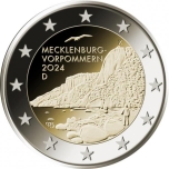 2 € юбилейная монета 2024 г. Германия - Мекленбург-Передняя Померания (холм Кёнигсштуль) 