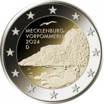 Saksamaa 2024.a. 2€ juubelimünt  - Mecklenburg-Vorpommern - Königsstuhl (liidumaade seeria)