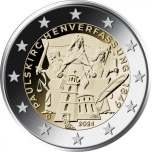 Saksa 2€ erikoisraha 2024 - Frankfurtin perustuslain 175-vuotisjuhlavuosi (Frankfurtin perustuslaki tunnetaan myös nimellä Pyhän Paavalin kirkon perustuslaki, joka oli ensimmäinen yritys luoda yhtenäinen Saksan kansallisvaltio.)