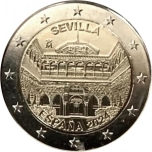 2 € юбилейная монета 2024 г. Испания - Севильский собор, Севильский Алькасар и Архив Индий 