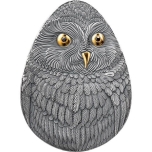Short-eared Owl. Marvelous Owls. Niue 2$ 2024 Antique finish 99,9% Silver Coin. 31,1 g