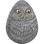 Short-eared Owl. Marvelous Owls. Niue 2$ 2024 Antique finish 99,9% Silver Coin. 31,1 g