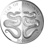 Käärmen vuosi - Peilikuva. Tokelau 5 $ 2025. v, 99,9% 1-unssi hopearaha