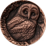Öökull 2023.  Samoa 0,25$ 2023.a.antiikviimistlusega  vaskmünt. 45g