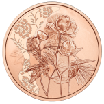  "Язык цветов- Пион"  - Австрия, 10€, 2024 г.  медная монета. 15 г.