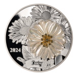 Kaunokainen Salomon Saaret 5 $ 2024. 2 unssi 99,9% hopearaha, 3D aito helmiäinen