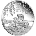 Käärme vuosi 2025  Australia 1$ 99,99% hopearaha  31,1 g 
