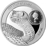 Käärmen vuosi 2025. & Ksitigarbha - Samoa 2$ 2025.v  99,9% hopearaha 31,1 g