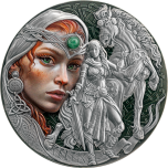 Celtic Femina Bellator 2 oz Antique finish Silver Coin 2000 Francs CFA Cameroon 2024