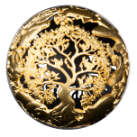 Opposites attract: NATURE & TECHNOLOGY. Samoa $5 2025 Spherical 2oz Silver Gold-Plated /Antique finish Coin