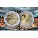 2 € юбилейная монета 2025 г. Франция - Лувр  ( 4 x coin card)