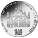"Milano Cortina 2026 Winter Olympic Games - MILAN  Italy 1/4 € base metal coin
