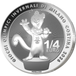"Milano Cortina 2026 Winter Olympic Games - Mascot Tina . Italy 1/4 € base metal coin