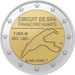 Belgia 2025.a. 2€ juubelimünt - Spa-Francorchampsi ringrada (Mündikaart)