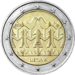 2 € юбилейная монета 2018 г. Литва -Литовский праздник песни и танца