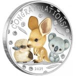 Newborn 2024 Ausralia 1/2 $ 2024 coloured 99,99% Silver coin 0,5 oz