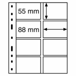 Optima vaheleht - telefoni või mündikaartidele (8 taskut 55 x 88 mm)