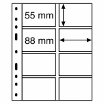 Optima vaheleht - telefoni või mündikaartidele (8 taskut 55 x 88 mm)