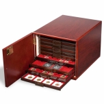 Coin drawer cabinet for 10 standard coin drawers, mahagony colored (silk-mat)