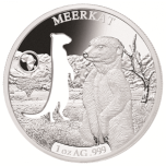 Shapes of Africa. Cut-Out Silver Coin Collection Meerkat. Djibouti 250 Fr 2019. 99,9% silver coin 1 oz