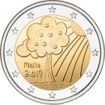 2 € юбилейная монета   2019 г. Мальта -Природа и окружающая среда