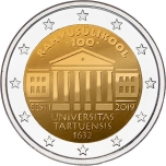  2 € юбилейная монета 2019 г. Эстония - 100-летие перевода обучения на эстонский язык Тартуского университета	