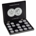 PRESENTATION CASE FOR 20 SILVER MAPLE LEAF COINS (1 OZ.) IN CAPSULES, BLACK