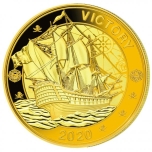 "Intian valtameren merirosvot"- Seychellit 1 rupia 2020.v. kokonaisuus kolmesta rahasta, kultauksella