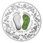  Vastasyntynyt vauva 2025 -  Niue saarivaltio 2025 v. 2 $ 99,99% 1 unssi hopearaha,  Preciosa kristallia 