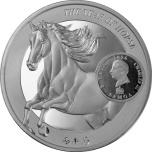 Hevosen vuosi 2026. & Akashagarbha - Samoa 2$ 2026.v  99,9% hopearaha 31,1 g