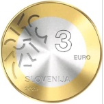 3 € юбилейная монета  2025 г. Словения  - Культурная столица Европы 2025 г. Новая Горица.