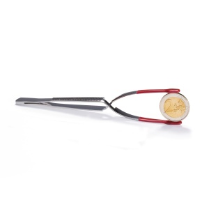 Plastic-coated coin tweezers 16 cm