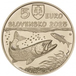 ”Slovakian eläimistö ja kasvisto. Tonavanjokilohi." Slovakia 5€ 2025 erikoisraha 