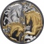 Hevosen vuosi 2026- Niue 10 $ 2026 v.  99,9% hopearaha kultauksella. 5 unssi
