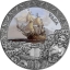 Vasa laev- Niue Saarte 5 $ 2021.a.  antiikviimistlusega värvitrükis 2-untsine 99.9% hõbemünt 