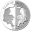  Год Тигра 2022 г. - Токелау, 5$ 99.9% серебряная монета с зеркальным  изображением.  31.1 г.