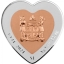 "Праздник любви!!" Романтическая роза – Фиджи 1$  2021. г. 99,9% серебряная монета с медной вставкой в форме сердца. 37.4 гp.