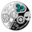 "Ключ к счастью" - 2$ о. Ниуэ, 2022 г. 99,9% серебряная монета с  Preciosa кристаллами. 31,1 г.