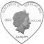 "Неразлучники" – Токелау 1$ 2018 г 99,9%  серебряная монета в виде сердца c цветной печатью,  20 гp.  