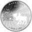 Amerika kuviot -Hirvi. Barbados 5 $ 2020.v  1 unssi 99,9% hopearaha lasererleikauksellaauksella